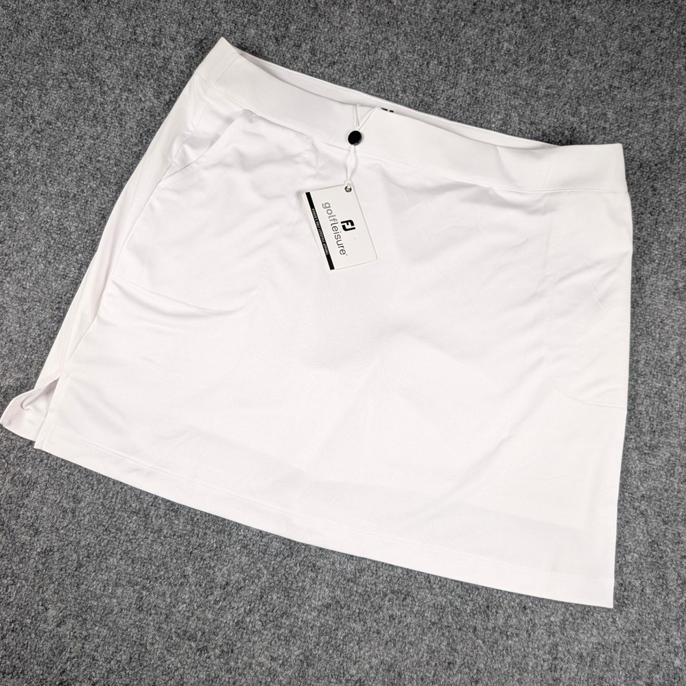FootJoy Knit Skort Womens XL White 4-Way Stretch Moisture Wicking Golf Skirt NWT